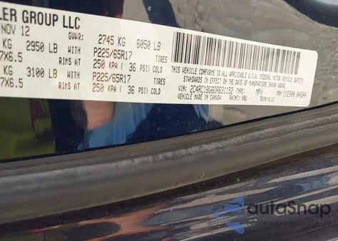 2013 Chrysler Town & Country Touring z USA, uszkodzony, nr VIN 2C4RC1BG6DR631152